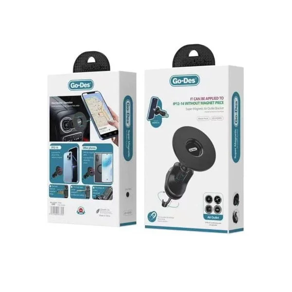 Go Des GD-HD909 Super Magnetic 360 Degree Swivel Head Phone Holder Ventilation Design - Image 2