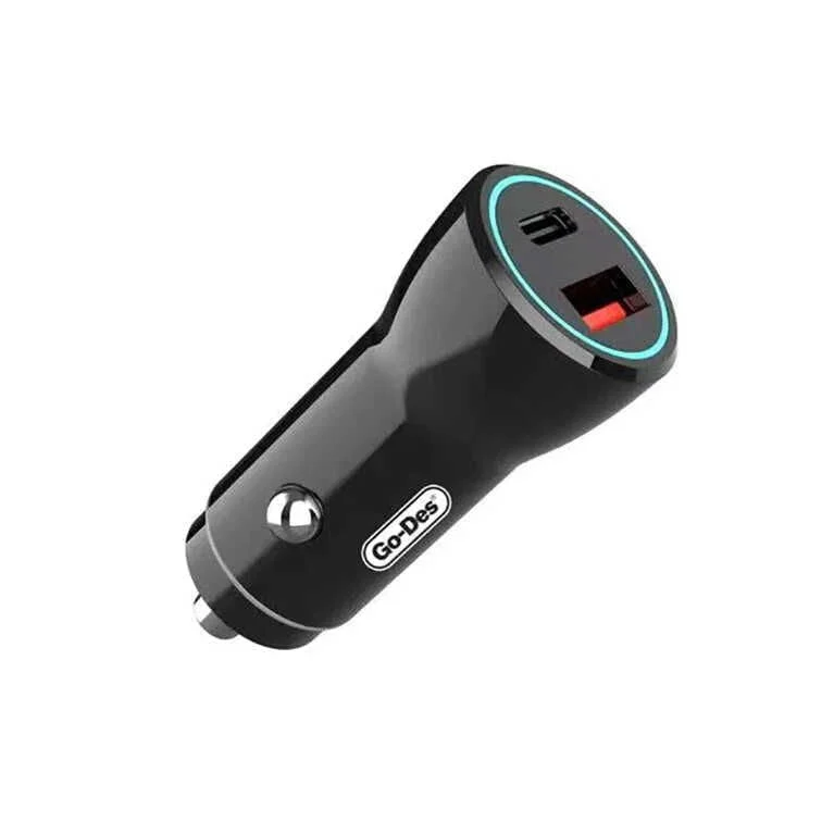 Go Des GD-QC2016 Fast Charge Dual Port PD Car Charger 20W Max