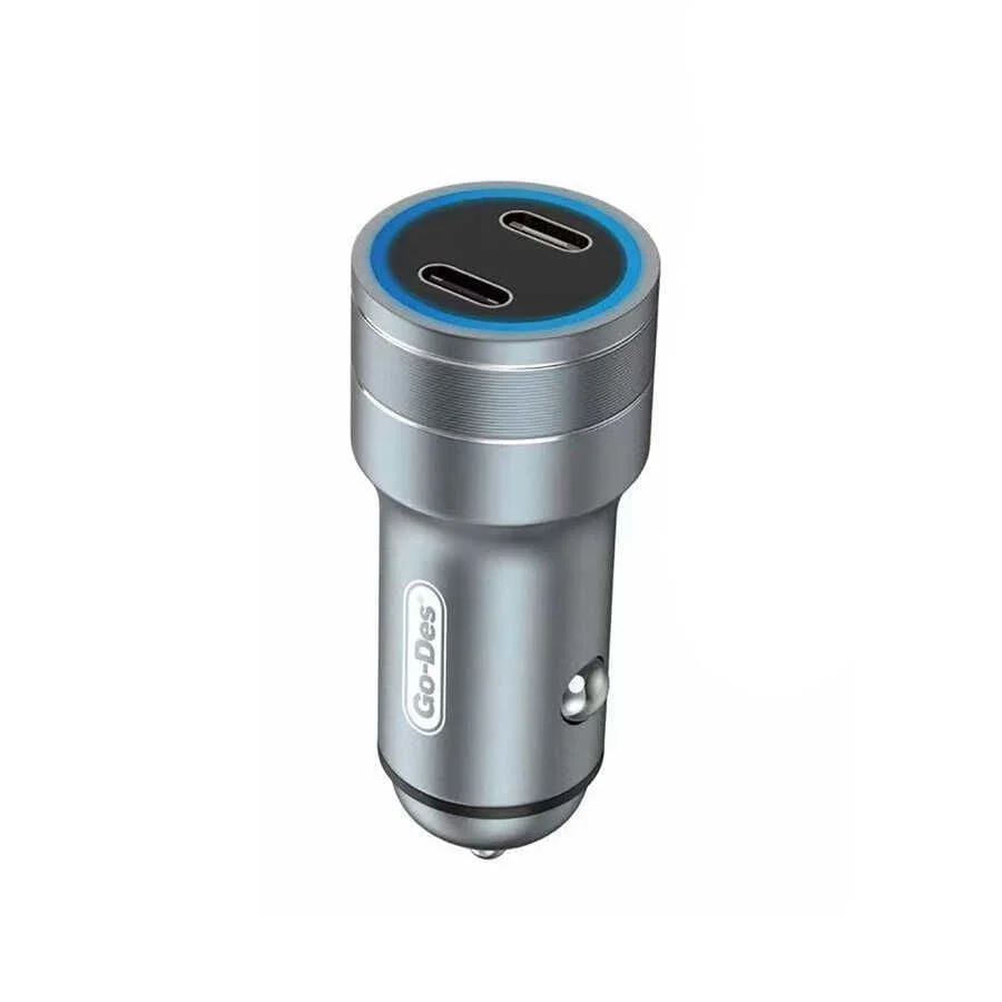 Go des GD-Qc2019 Double PD Output Metal Vehicle Charging Head LED Light 40W