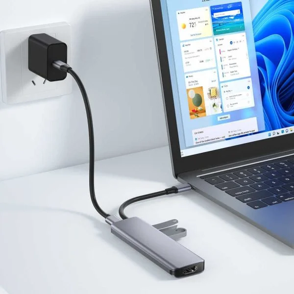 Wiwu Alpha 731 HC 7 in 1 Type-C hub 100W charging SD Card-Hdmi-Usb Reproductive - Image 3