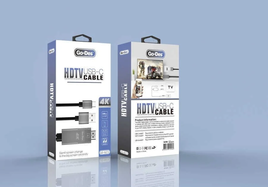 Go-Des GD-8273 HDTV USB-C cable - Image 2