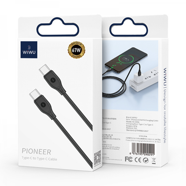 Wiwu Wi-C002 Pioneer 67W PD Type-C To Type-C Charging Cable 1m