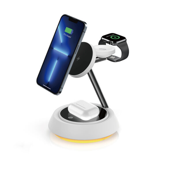 Wiwu Wi-W002 3in1 Magnetic Wireless Charging Stand with Fast Charging - Image 2