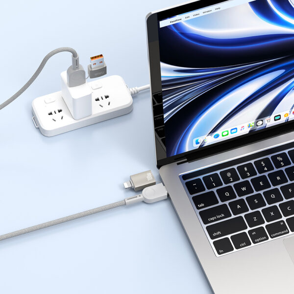 Wiwu Wİ-C051 4in1 Raptor Series Multiple USB-A + Type-C to Type-C + Lightning Charging and Data Cable 100W 120cm - Image 2