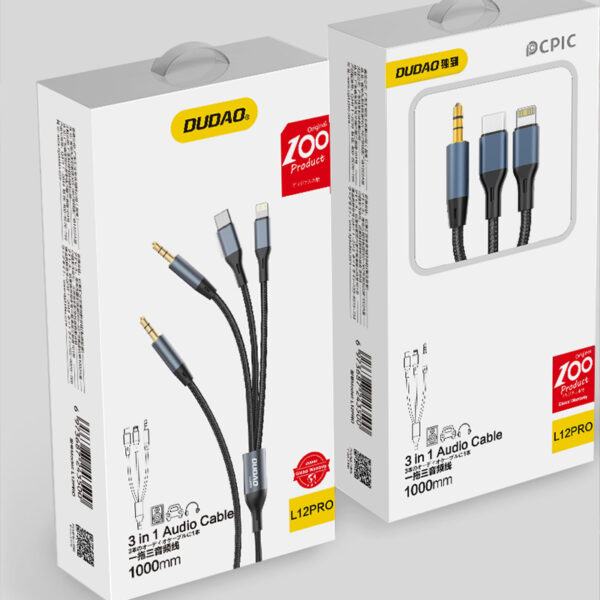 Dudao L12PRO 3-in-1 Audio Cable - Image 3