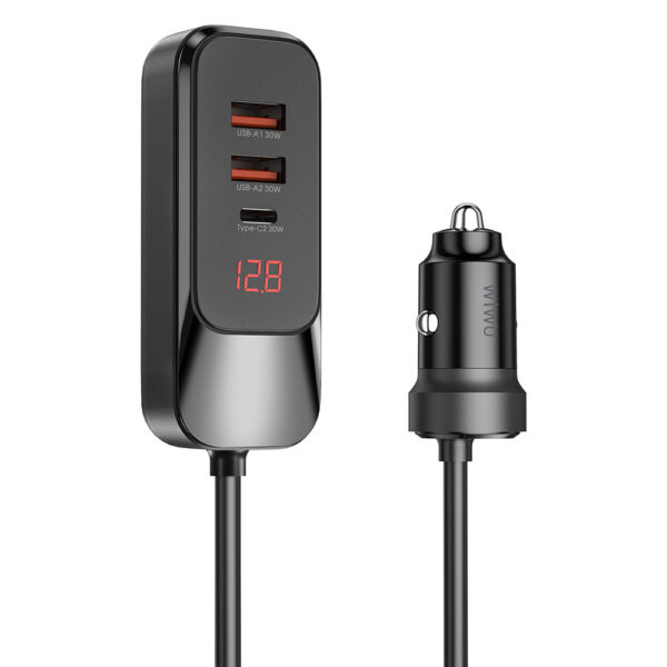 Wiwu Wi-QC015 Extend Series Dual Type-C + Dual USB-A Fast Charging External Port Car Charger 120W (Copy) - Image 7