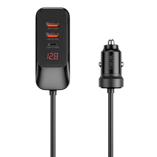 Wiwu Wi-QC015 Extend Series Dual Type-C + Dual USB-A Fast Charging External Port Car Charger 120W (Copy)