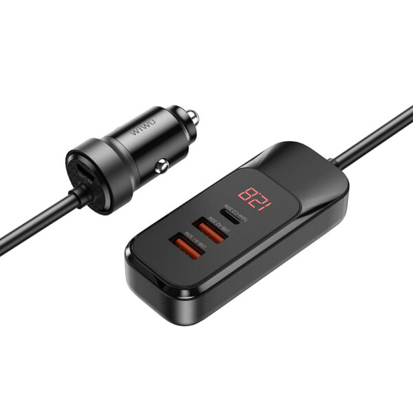 Wiwu Wi-QC015 Extend Series Dual Type-C + Dual USB-A Fast Charging External Port Car Charger 120W (Copy) - Image 4